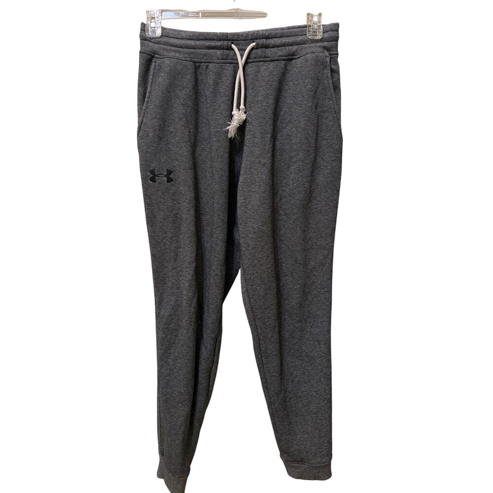 Under Armour Men's Blue Fleece Jogger Ribbed Sweatpants Men's Size Large Gym